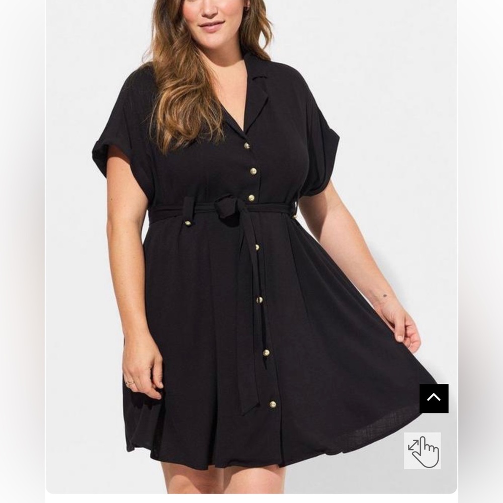 Torrid Black mini dress w/gold buttons Size 1